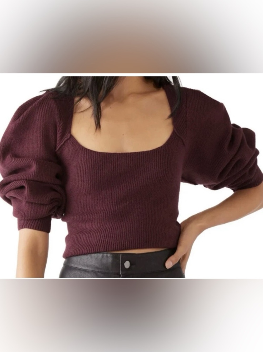 NWT Free People Saffron Open Back
Sweater Pomegranate Wine
Women's- Large $128